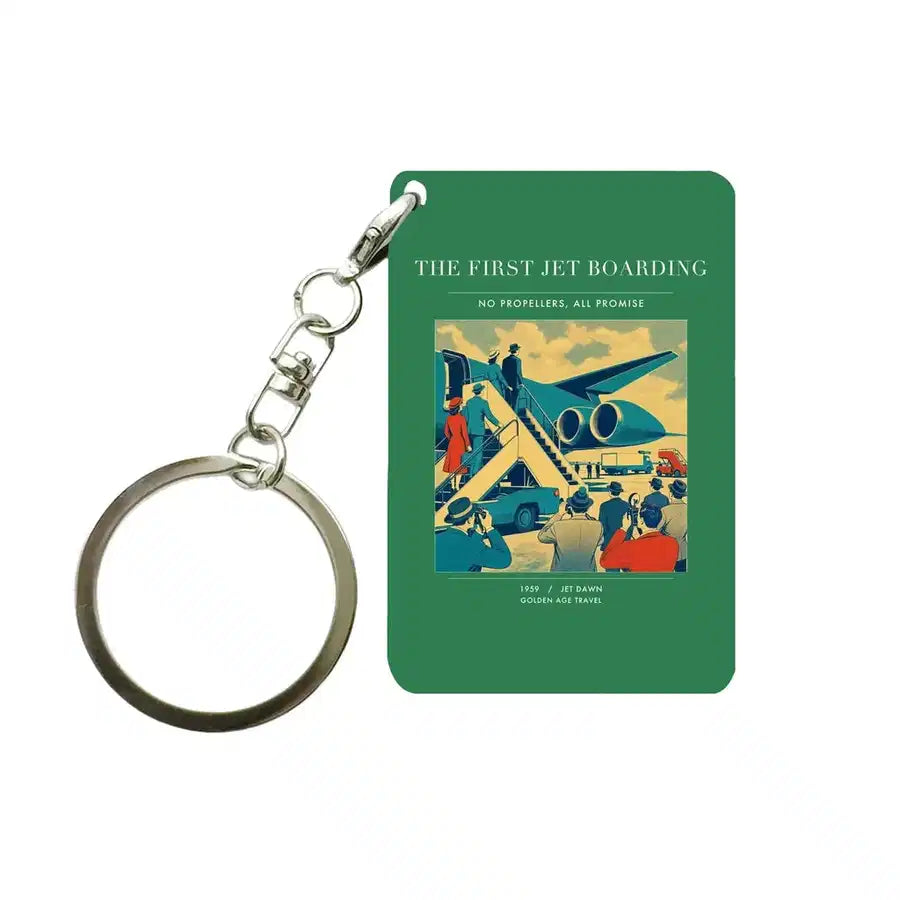 VINTAGE G4228 - The First Jet Boarding - Designed Key Chain design on green