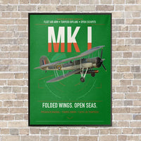Thumbnail for Fairey Swordfish Mk I vertical canvas print - framed - green background