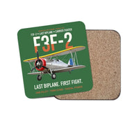 Thumbnail for F3F-2 Last Biplane First Fight design on green 1 piece coaster