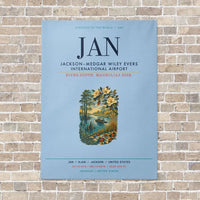 Thumbnail for Jackson–Medgar Wiley Evers International Airport JAN vertical canvas print - no frame - light blue background