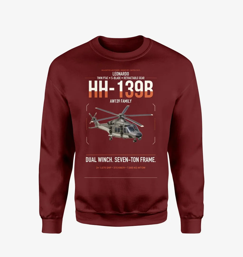 Leonardo HH-139B design on wine red sweatshirt