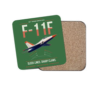 Thumbnail for F-11F Tiger design on green 1 piece coaster
