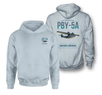 Thumbnail for PBY-5A Catalina design on light blue double-side hoodie, double-side print