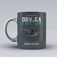 Thumbnail for PBY-5A Catalina design on gray ceramic mug, double-side print