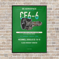 Thumbnail for CF6-6 vertical canvas print - framed - green background