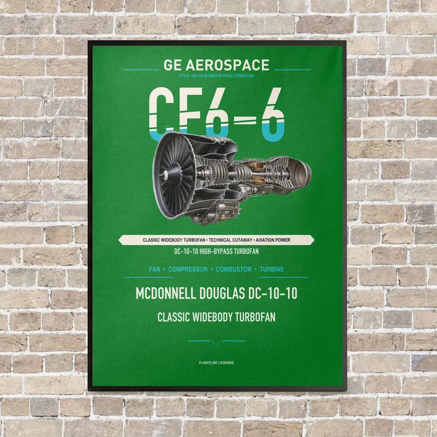 CF6-6 vertical canvas print - framed - green background