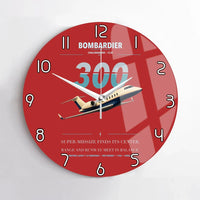 Thumbnail for Bombardier Challenger 300 design on red no frame wall clock