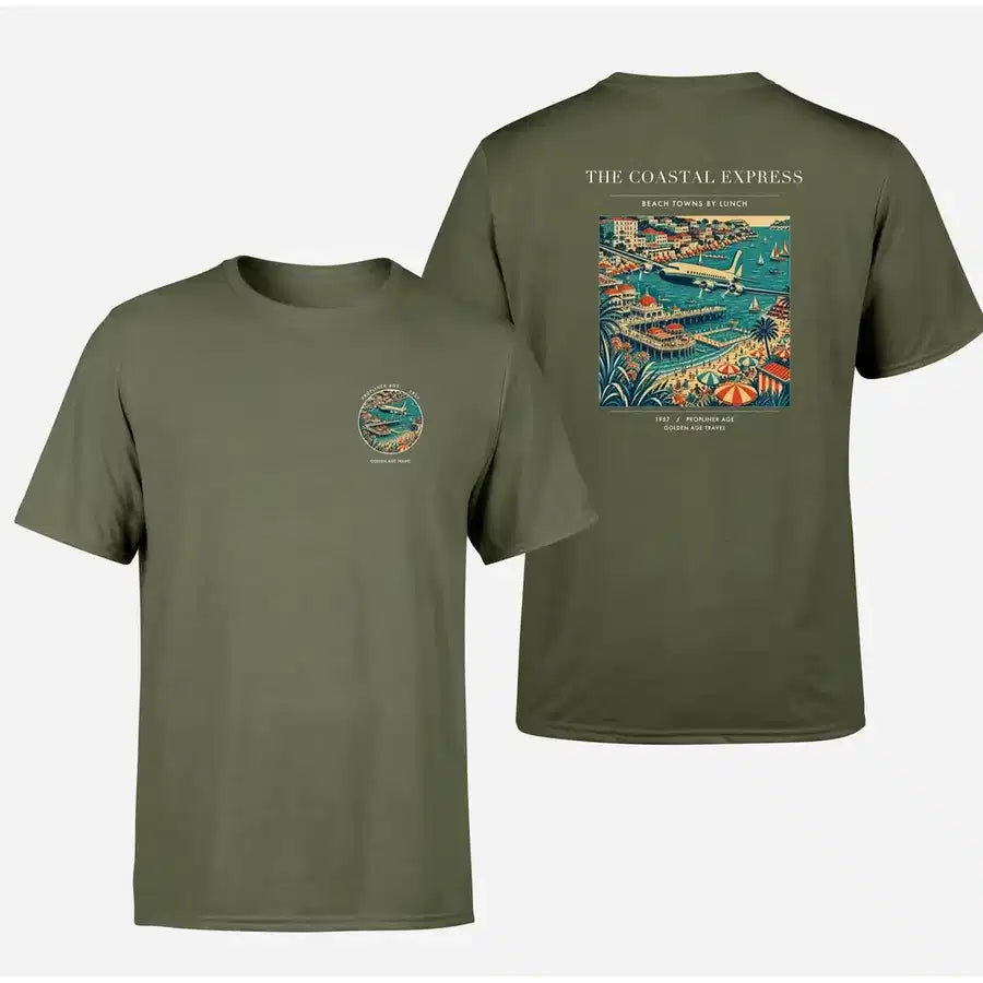 VINTAGE G4096 - The Coastal Express - Double-Side T-Shirt design on greenarmy double side t shirt