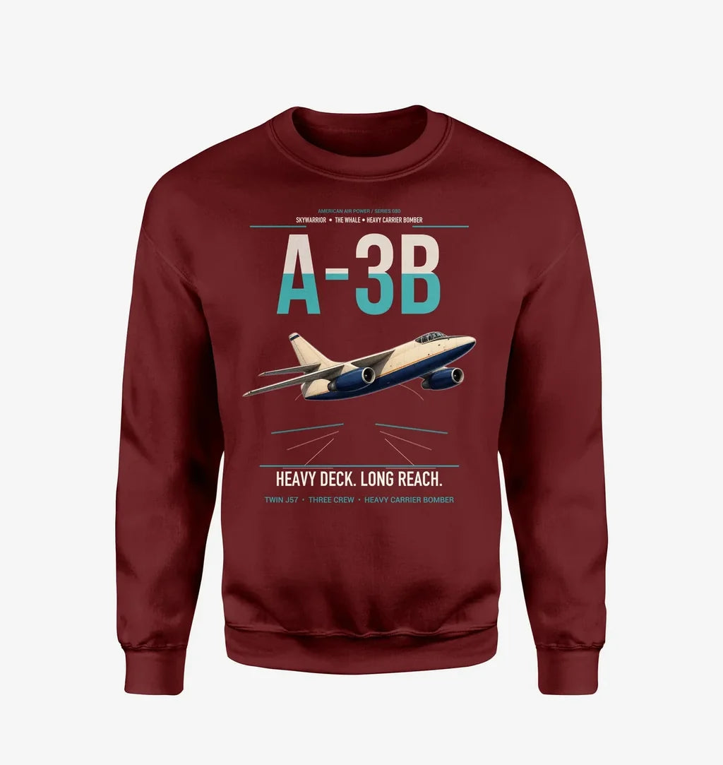 A-3B Skywarrior design on wine red sweatshirt