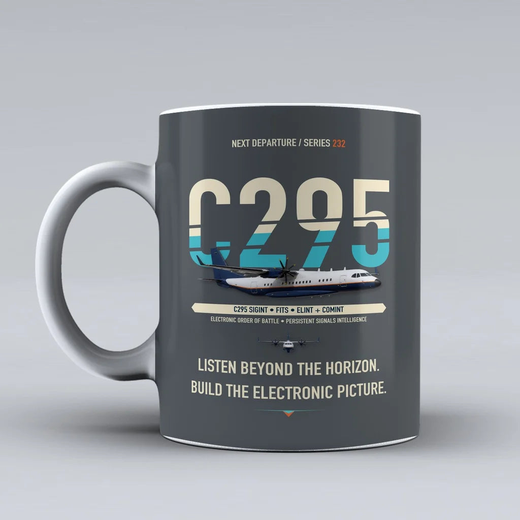 C295 SIGINT Mug design on gray airbus