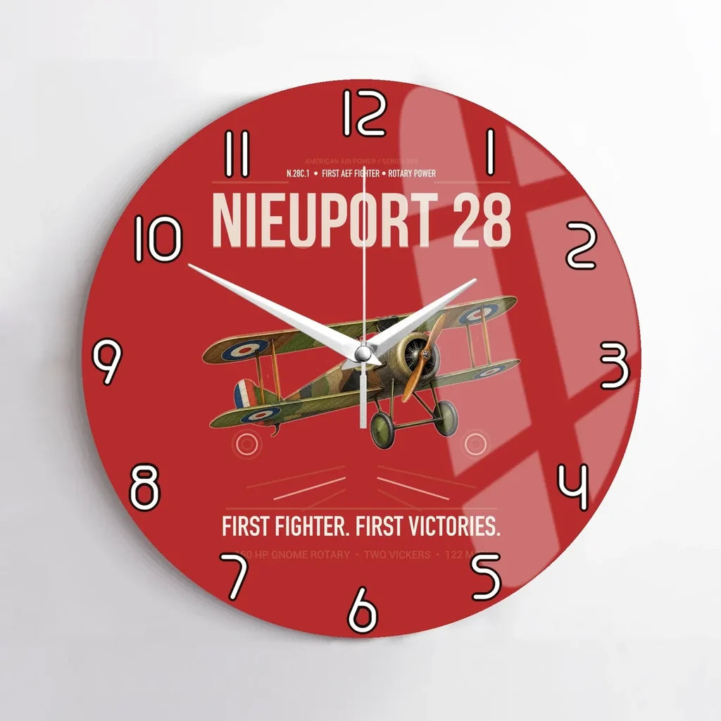 Nieuport 28C.1 design on red no frame wall clock