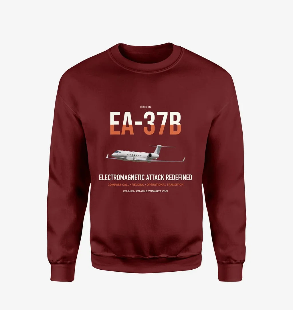 EA-37B Compass Call design on wine red sweatshirt