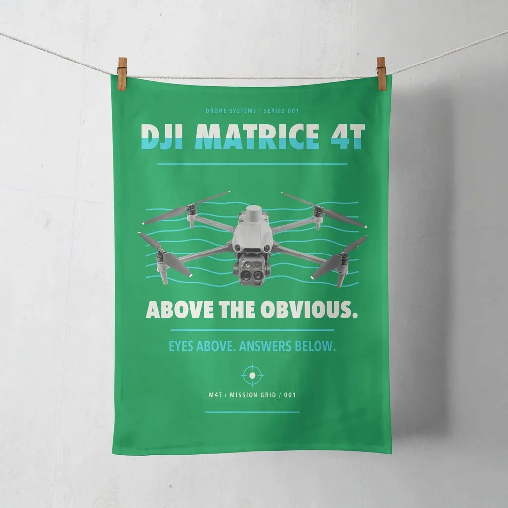 DJI Matrice 4T design on green towel