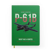 Thumbnail for P-61B Black Widow design on green notebook