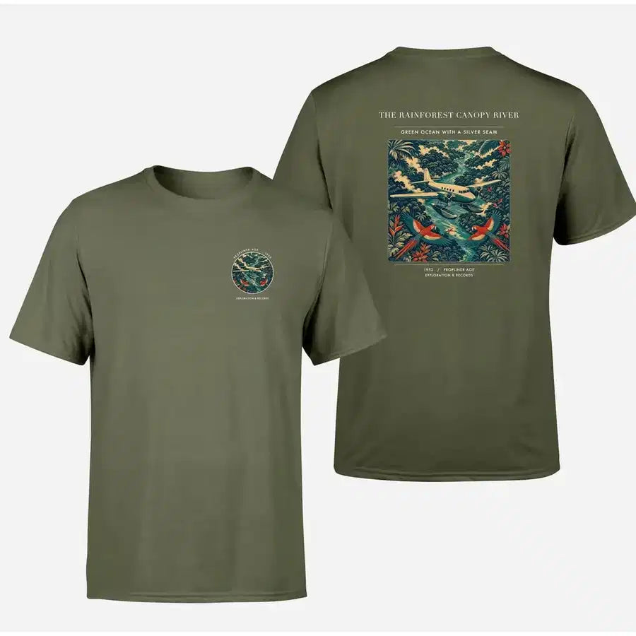 VINTAGE G4403 - The Rainforest Canopy River - Double-Side T-Shirt design on greenarmy double side t shirt