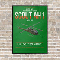 Thumbnail for Westland Scout AH1 vertical canvas print - framed - green background