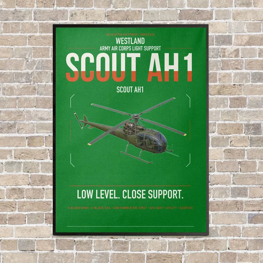 Westland Scout AH1 vertical canvas print - framed - green background