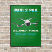 Thumbnail for DJI Mini 3 Pro vertical canvas print - framed - green background