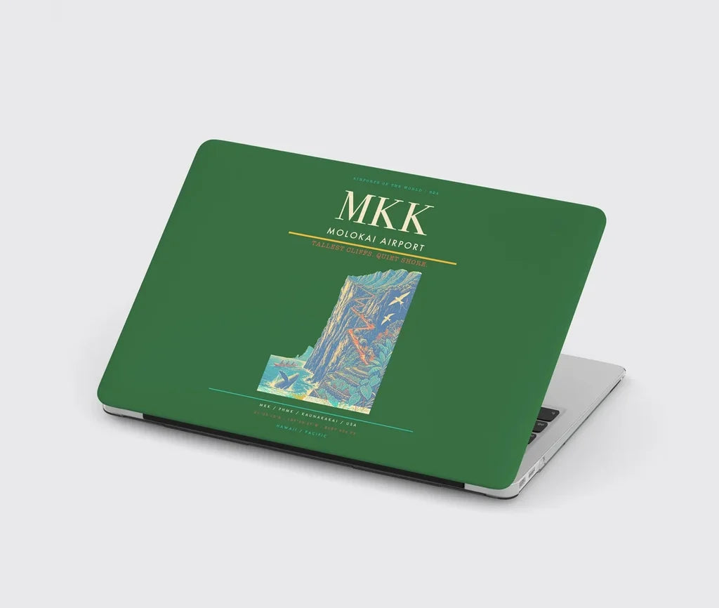 Molokai Airport (MKK) design on green MacBook case