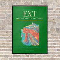 Thumbnail for Exeter International Airport EXT vertical canvas print - framed - green background