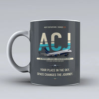 Thumbnail for ACJ TwoTwenty Mug design on gray airbus