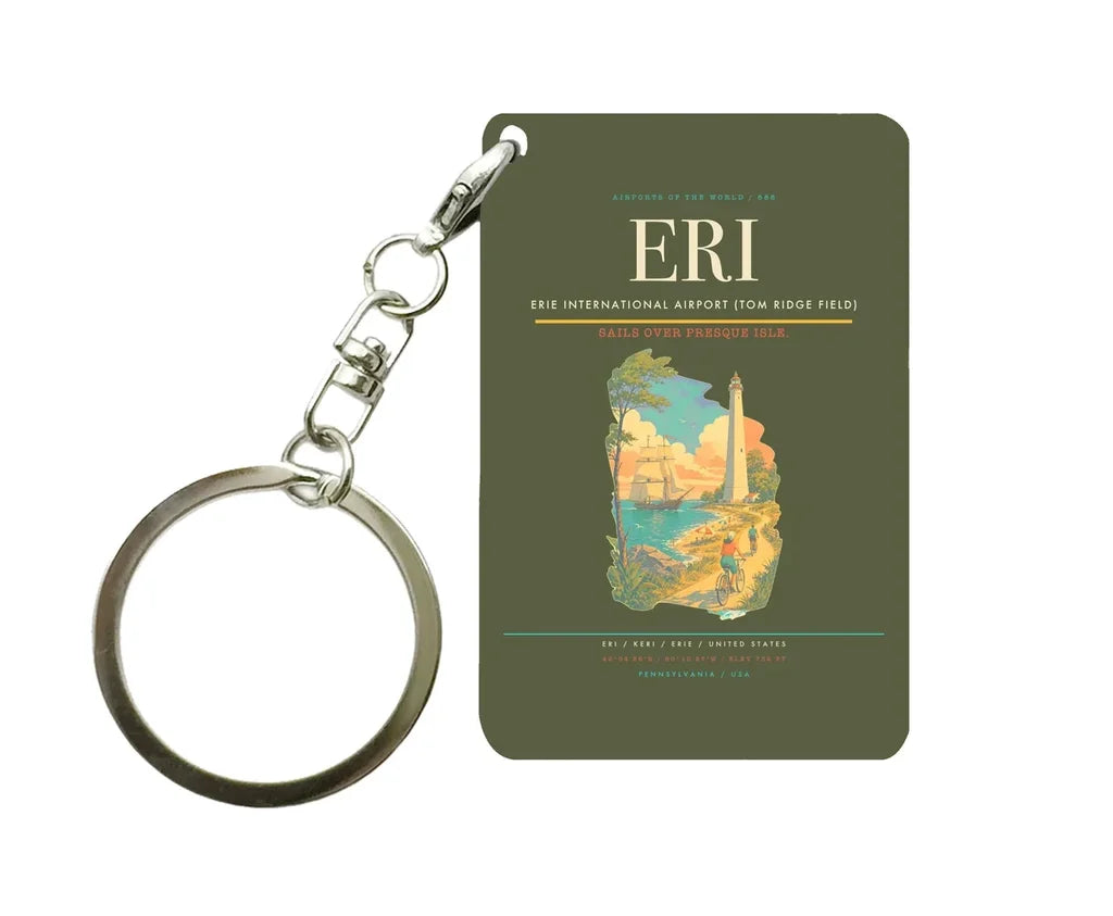 Erie International Airport (Tom Ridge Field) (ERI) design on green army key chain