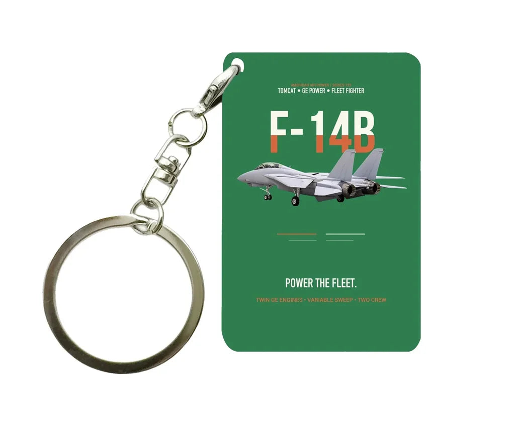 F-14B TOMCAT Key Chain design on green key chain