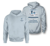 Thumbnail for Cessna Citation X+ design on light blue double-side hoodie, double-side print