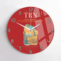 Thumbnail for Turin Airport (TRN) design on red no frame wall clock