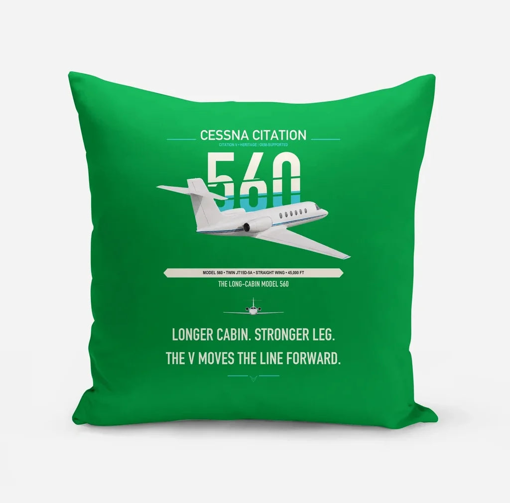 Cessna Citation 560 - Citation V design on green pillow