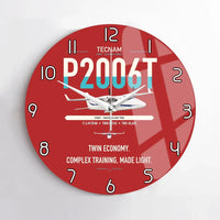 Thumbnail for Tecnam P2006T design on red no frame wall clock