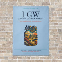 Thumbnail for London Gatwick Airport LGW vertical canvas print - no frame - light blue background