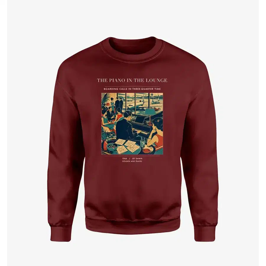 VINTAGE G4301 - The Piano In The Lounge - Designed Sweatshirts design on winered
