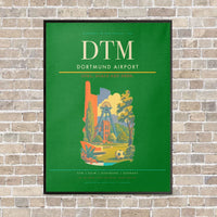 Thumbnail for Dortmund Airport DTM vertical canvas print - framed - green background