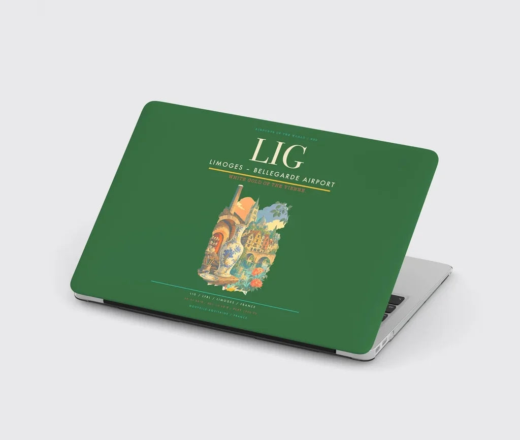 Limoges – Bellegarde Airport (LIG) design on green MacBook case
