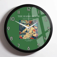 Thumbnail for VINTAGE G4106 - The Radio Room - Designed Wall Clocks design on green framed