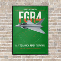 Thumbnail for Eurofighter Typhoon FGR4 vertical canvas print - framed - green background