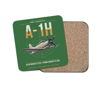 Thumbnail for A-1H Skyraider design on green 1 piece coaster