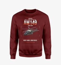 Thumbnail for Leonardo AW149 design on wine red sweatshirt