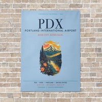 Thumbnail for Portland International Airport PDX vertical canvas print - no frame - light blue background