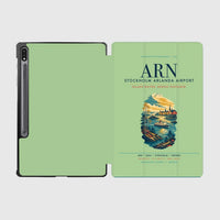 Thumbnail for Stockholm Arlanda Airport (ARN) design on light green samsung tablet tablet case