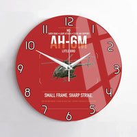 Thumbnail for MD AH-6M Little Bird design on red no frame wall clock