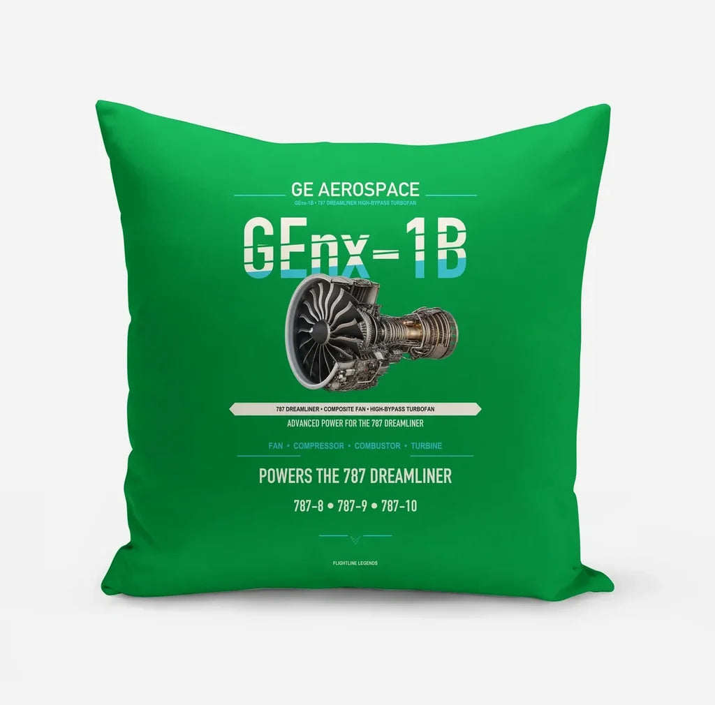 GEnx-1B design on green pillow