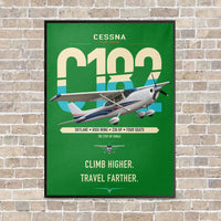 Thumbnail for Cessna 182 Skylane vertical canvas print - framed - green background