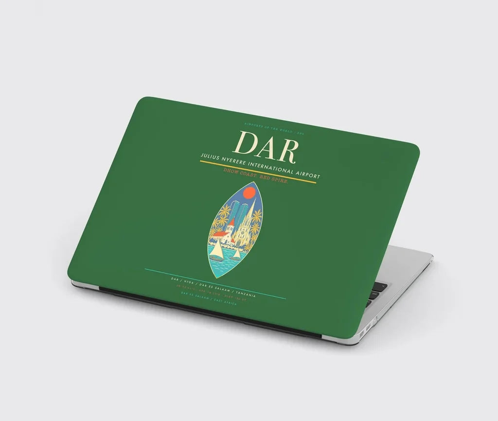 Julius Nyerere International Airport (DAR) design on green MacBook case