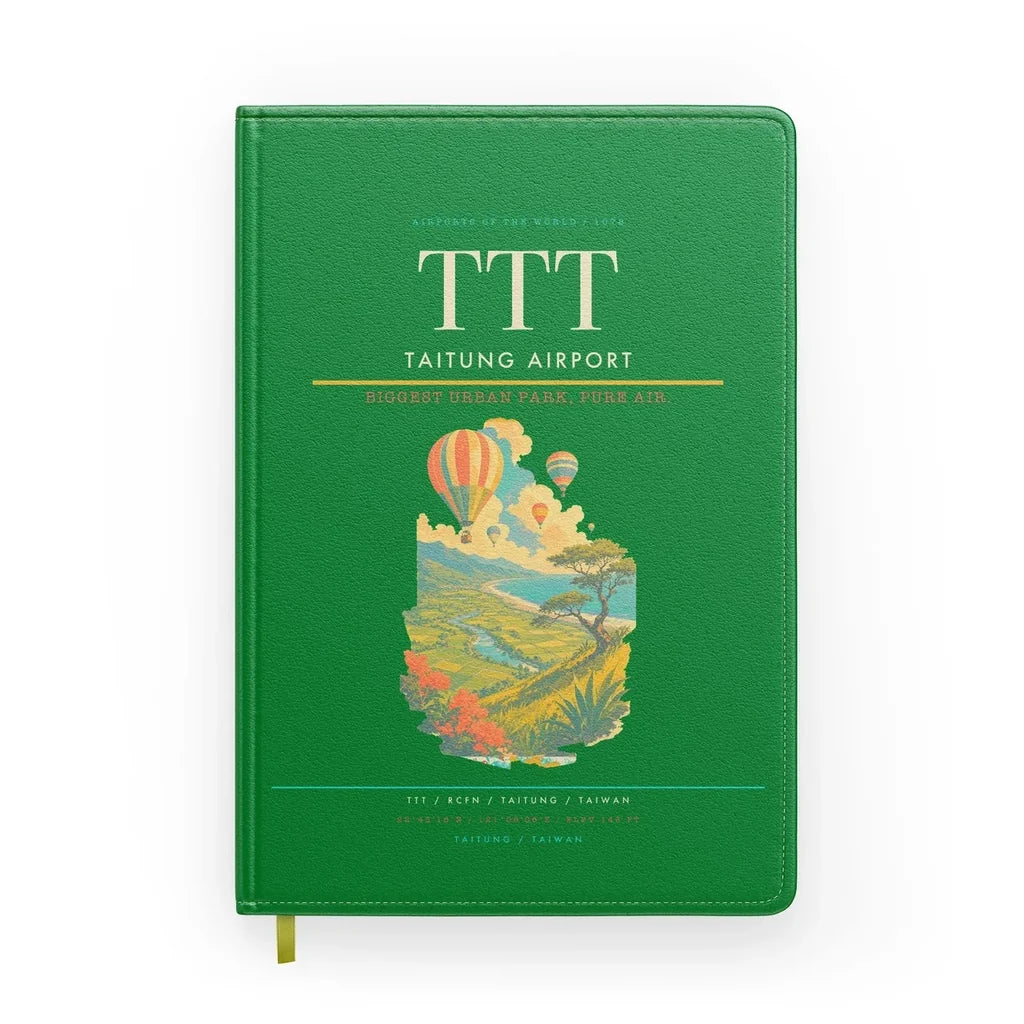 Taitung Airport (TTT) design on green notebook
