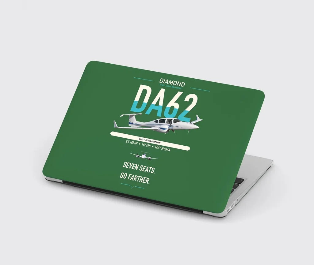 Diamond DA62 design on green MacBook case