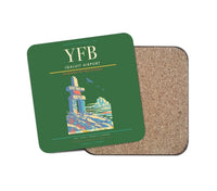 Thumbnail for Iqaluit Airport (YFB) design on green 1 piece coaster