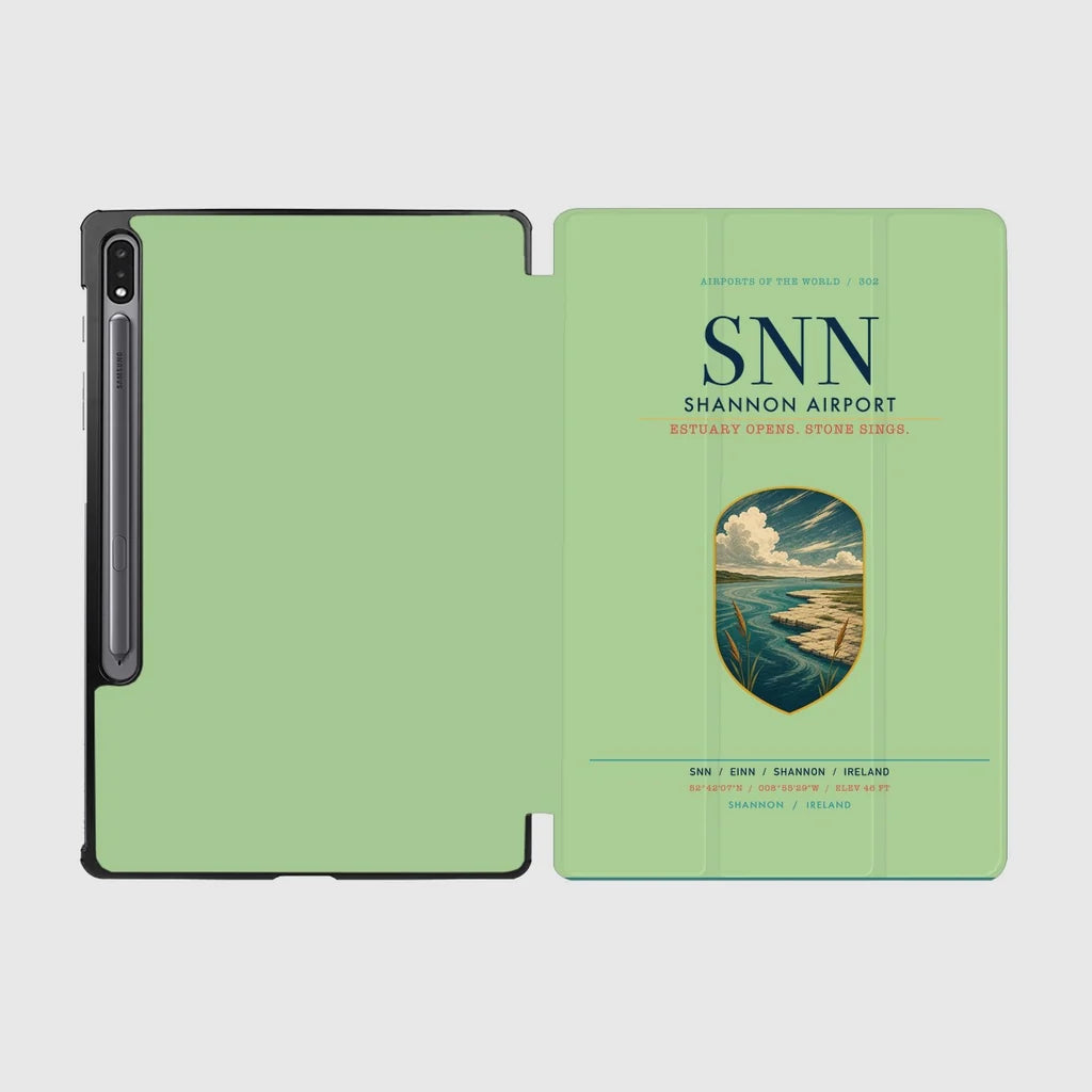 Shannon Airport (SNN) design on light green samsung tablet tablet case