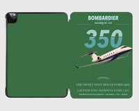 Thumbnail for Bombardier Challenger 350 design on green ipad tablet case